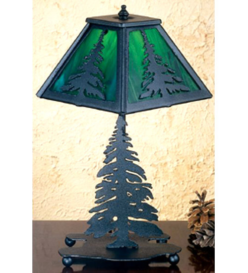 14"H Tall Pine Accent Lamp