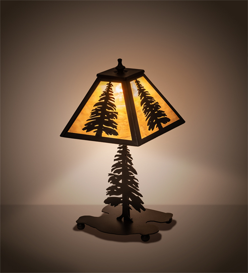 15" High Tall Pines Mini Lamp