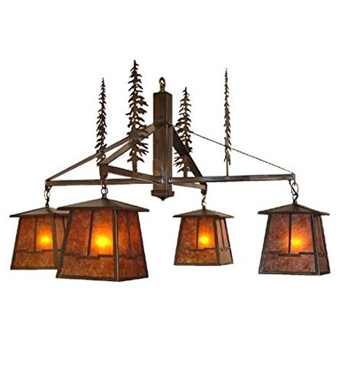40"W Tall Pines Valley View 4 Light Chandelier
