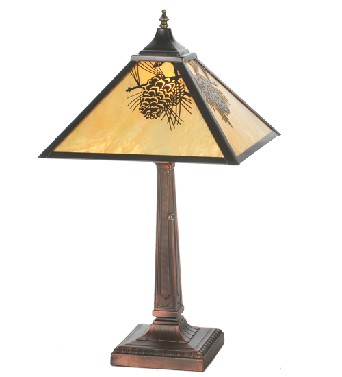 23.5"H Winter Pine Mission Table Lamp