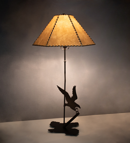 26.5"H Strike of the Eagle Faux Leather Table Lamp
