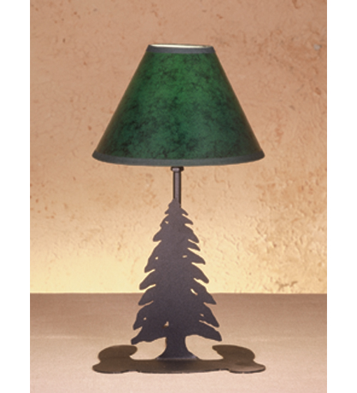 15"H Tall Pines Faux Leather Accent Lamp