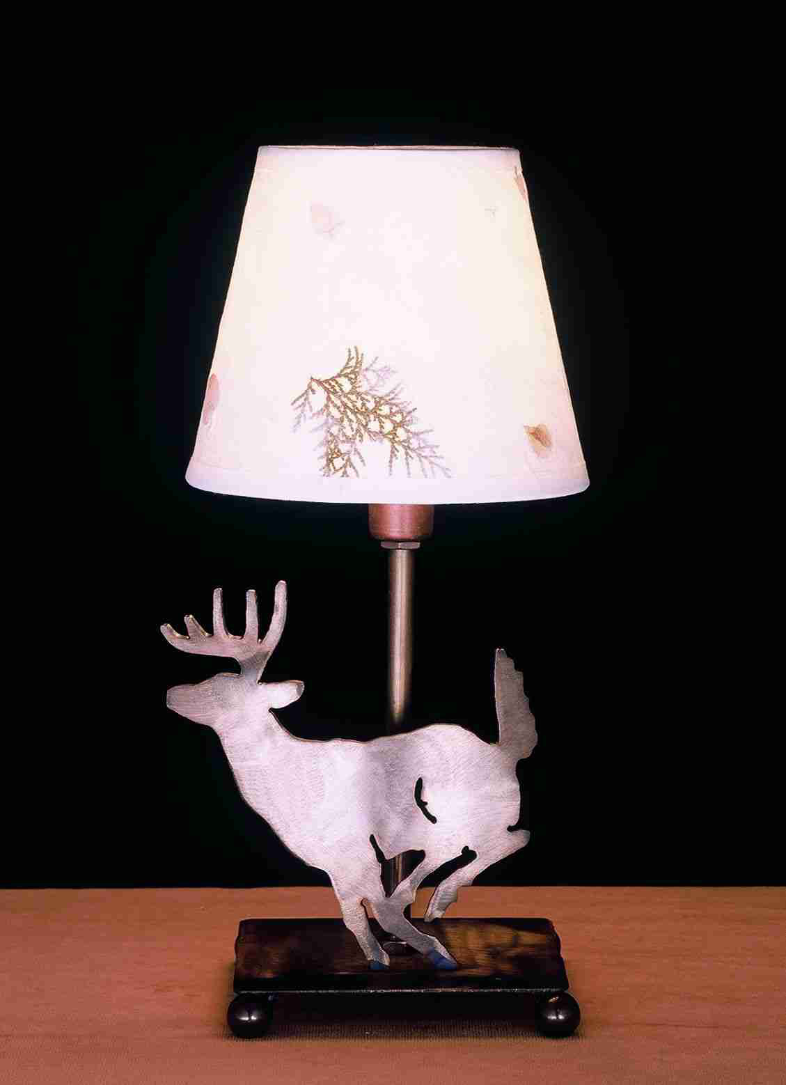 13"H Lone Deer Parchment Shade Accent Lamp