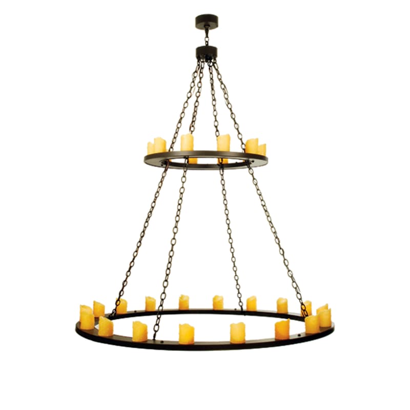 60"W Loxley 28 Light Two Tier Chandelier