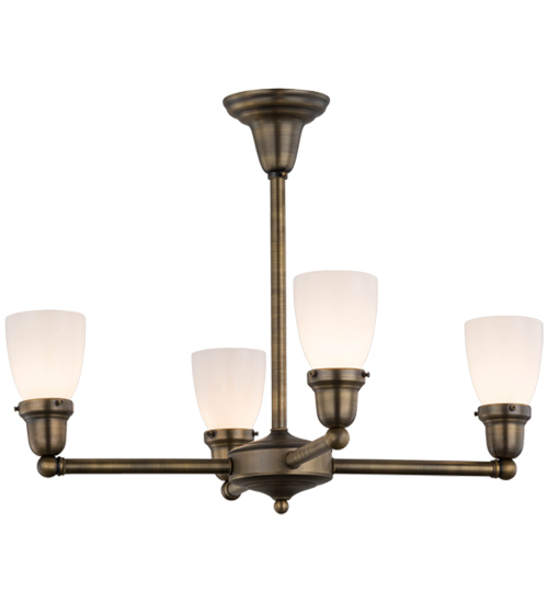 27"W Revival Oyster Bay Goblet 4 Light Chandelier