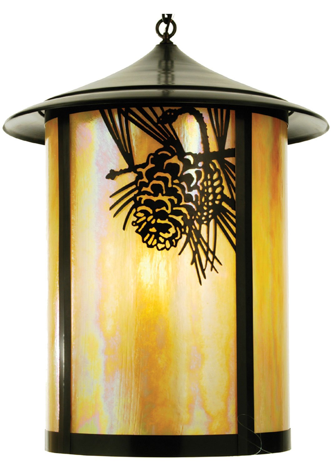 24"W Fulton Winter Pine Lantern Pendant