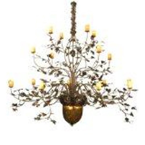 100" Wide Greenbriar Oak 16 Arm Chandelier