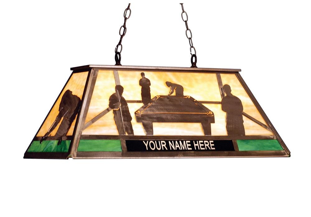 33"L Personalized Pool Hall Oblong Pendant