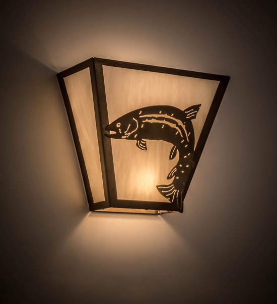 13"W Leaping Trout Wall Sconce