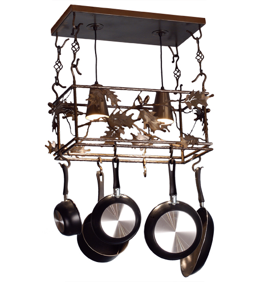 24"L Oak Leaf & Acorn Pot Rack