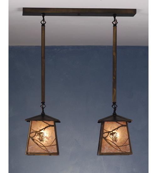 24"L Whispering Pines 2 Light Island Pendant