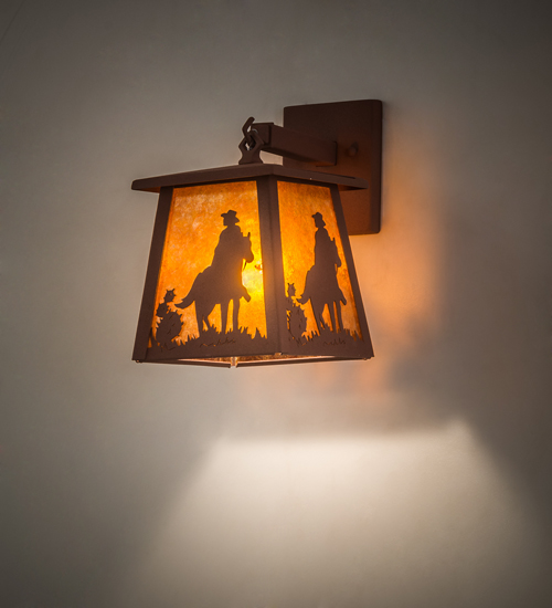 7" Wide Cowboy Hanging Wall Sconce