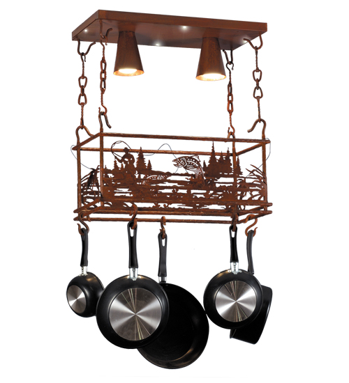 24"L Fly Fishing Creek Pot Rack