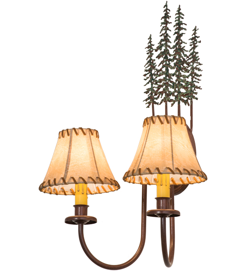 14.5"W Tall Pines 2 Light Wall Sconce