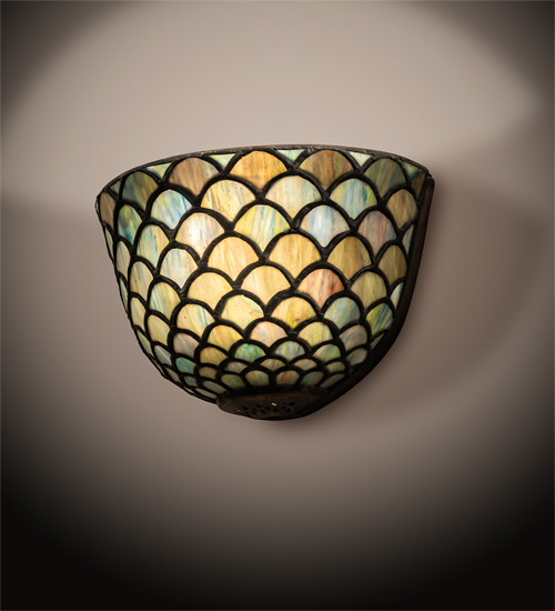 8" Wide Fishscale Wall Sconce