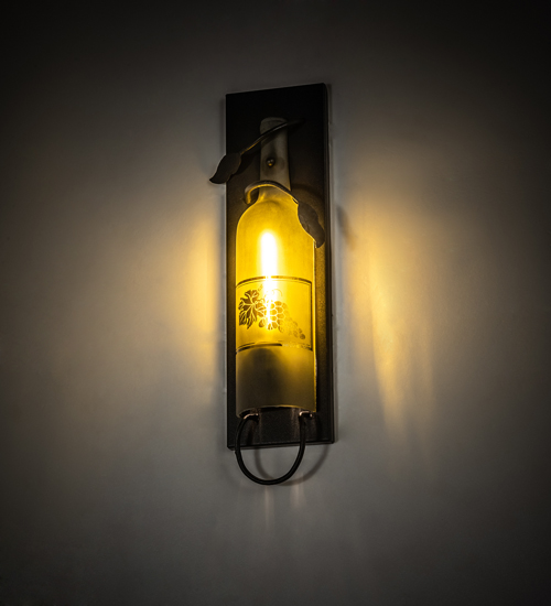 5" Wide Tuscan Vineyard Wine Bottle Wall Sconce