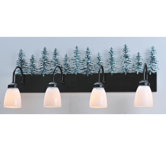 34"W Tall Pines 4 Light Vanity Light