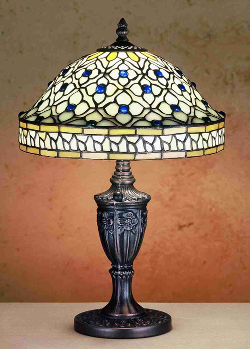 17.5"H Jeweled Quatrefoil Accent Lamp