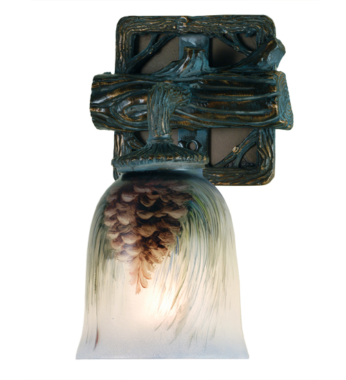 6" Wide Pinecone Hand Painted Wall Sconce