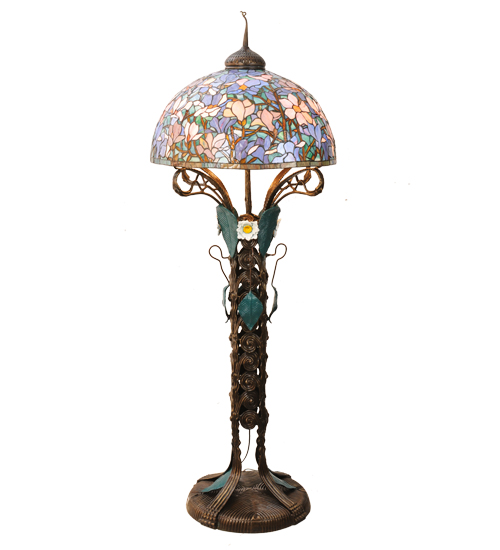 73"H Tiffany Magnolia Nouveau Floral Floor Lamp.601