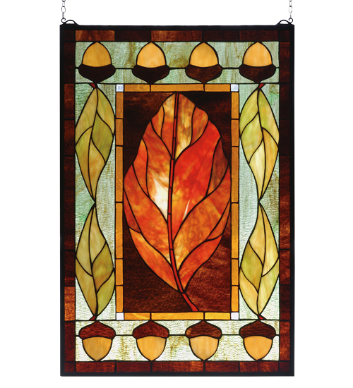 21"W X 31"H Harvest Festival Stained Glass Window