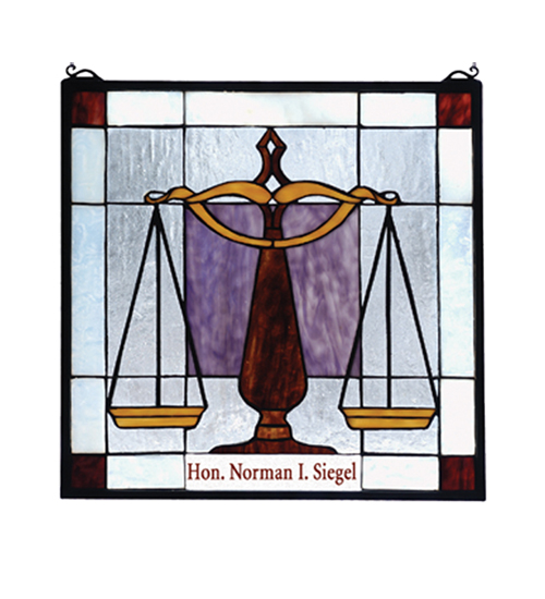 18"W X 18"H Personalized Judicial Stained Glass Window