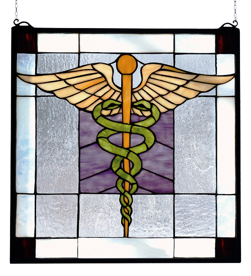 18"W X 18"H Medical Stained Glass Window