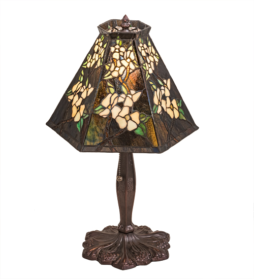 19" High Oriental Peony Accent Lamp