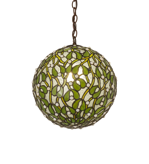 12" Wide Mistletoe Ball Pendant