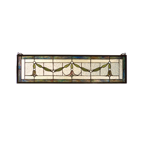 32"W X 8"H Garland Swag Stained Glass Window