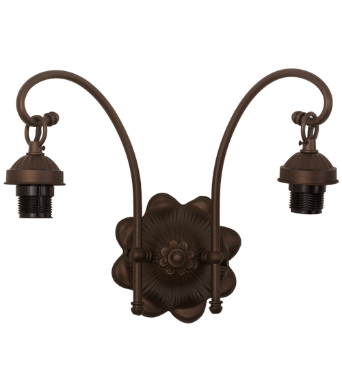 13"W Mahogany Bronze 2 Light Wall Sconce Hardware