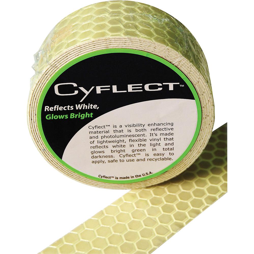 Miller's Creek Honeycomb Reflective Adhesive Tape - 5 ft Length x 1.50" Width - Plastic - 1 / Roll - Yellow