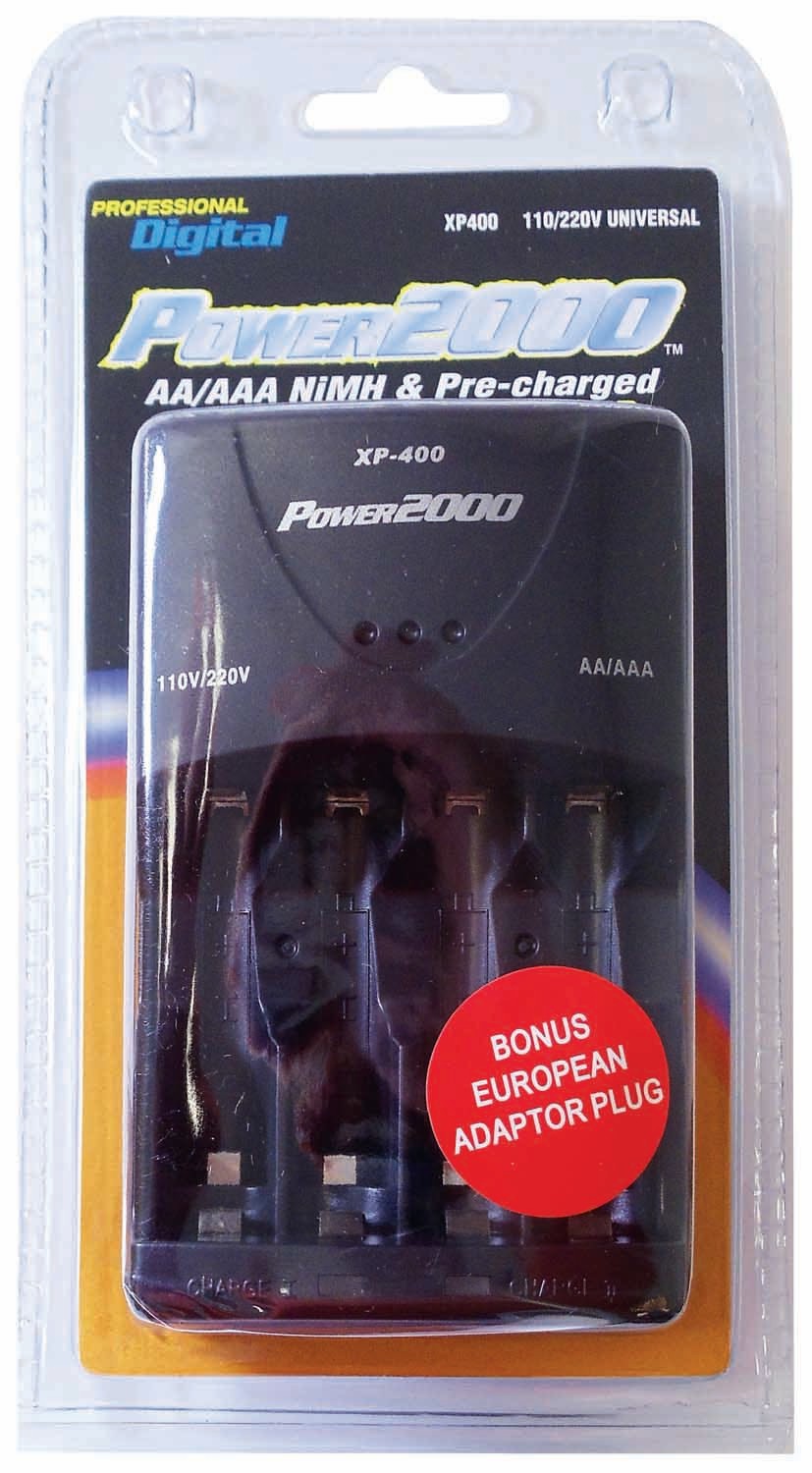 Power2000 - 4 Bay Rapid Battery Charger For Nimh & Pre-Charged "Aa" And "Aaa" Cells