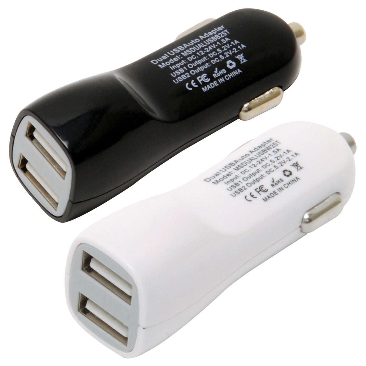 Mobilespec Dc USB Dual Black/White