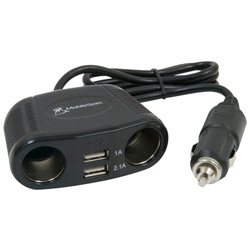 12V 2-Way Adapter with 2 USB Ports