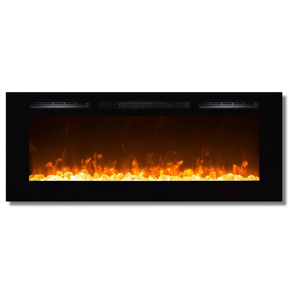 Sydney 50 Inch Crystal Recessed Wall Mounted Electric Fireplace