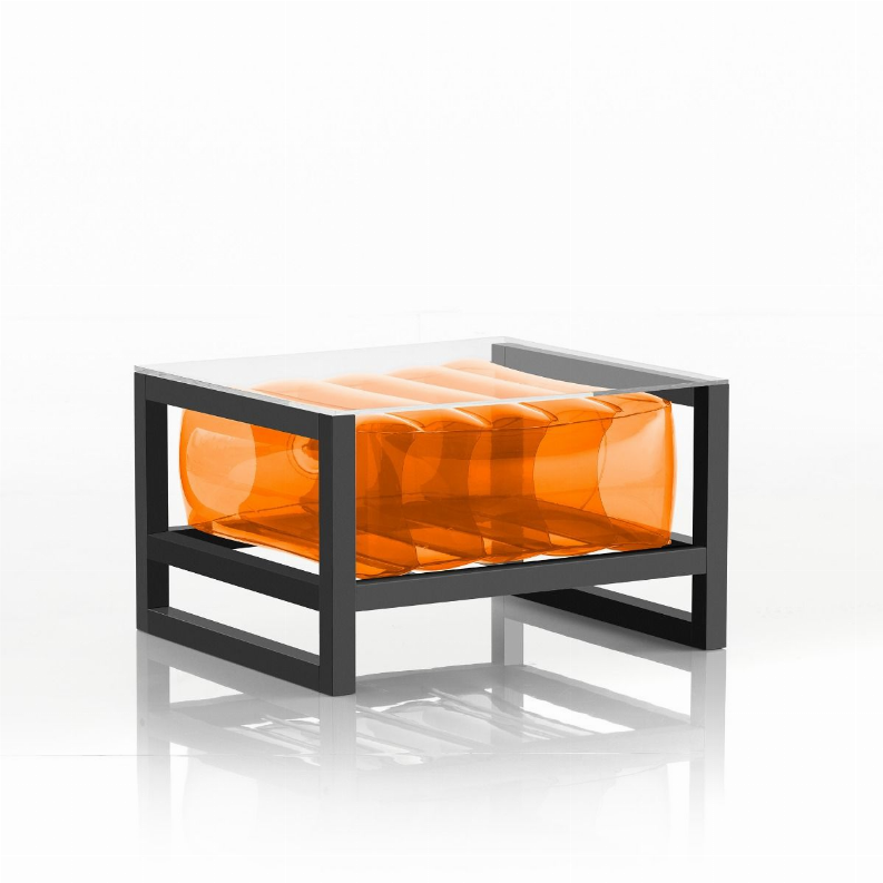 YOKO COFFEE TABLE EKO ALUMINIUM Frame CRYSTAL ORANGE