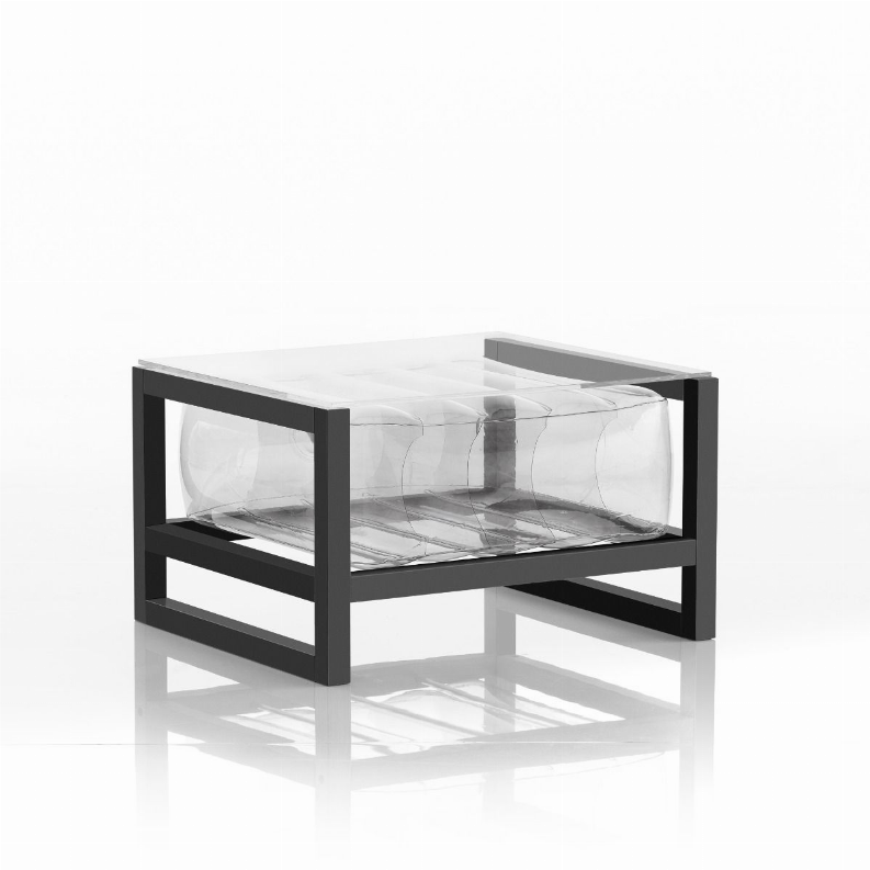 YOKO COFFEE TABLE EKO ALUMINIUM Frame TRANSPARENT