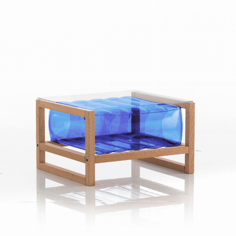 YOKO COFFEE TABLE EKO WOOD Frame CRYSTAL BLUE