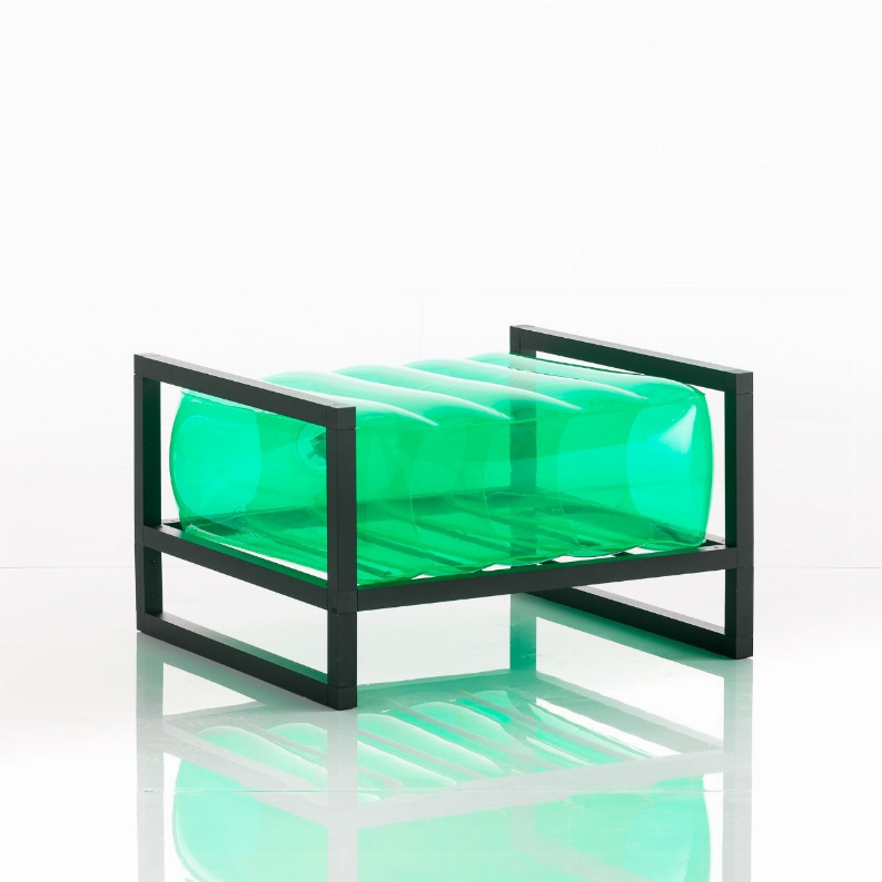 YOKO POUF EKO ALUMINIUM Frame CRYSTAL GREEN