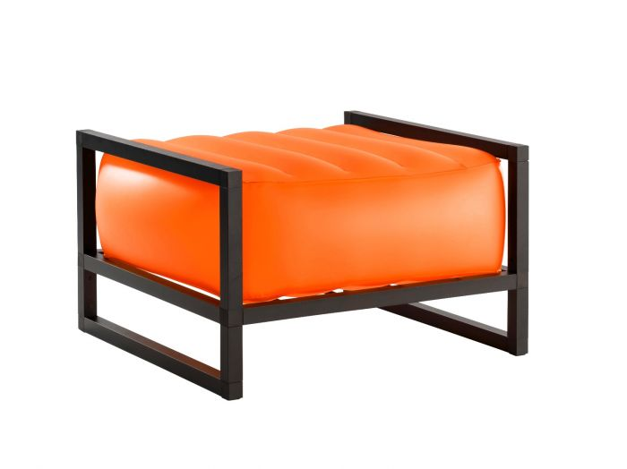 YOKO POUF EKO WITH LIGHTING ALUMINIUM Frame ORANGE TRANSLUCENT