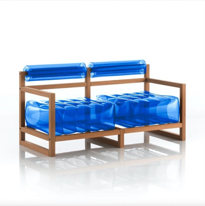 YOKO SOFA EKO WOOD Frame CRYSTAL BLUE