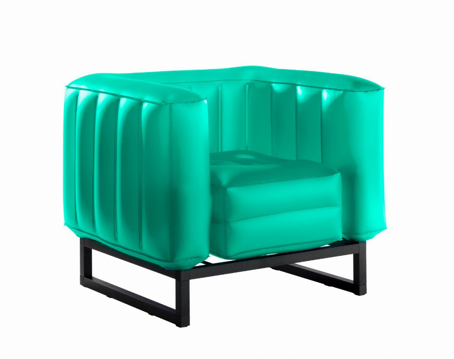 YOMI ARMCHAIR EKO WITH LIGHTING ALUMINIUM Frame GREEN TRANSLUCENT