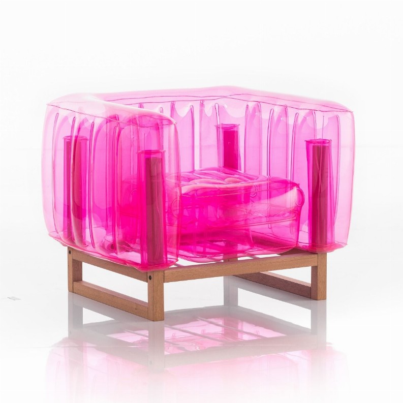 YOMI ARMCHAIR EKO WOOD Frame CRYSTAL PINK