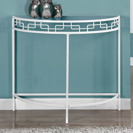 Accent Table - 36"L / White Metal Hall Console