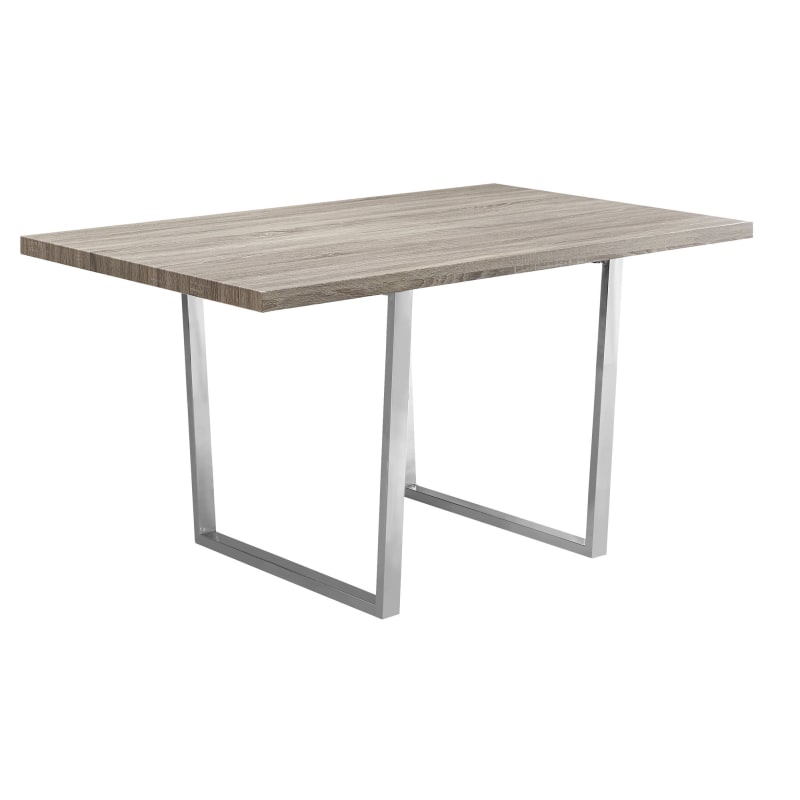 DINING TABLE - 36"X 60" / DARK TAUPE / CHROME METAL