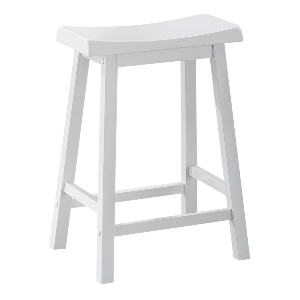 BARSTOOL - 2PCS / 24"H / WHITE SADDLE SEAT