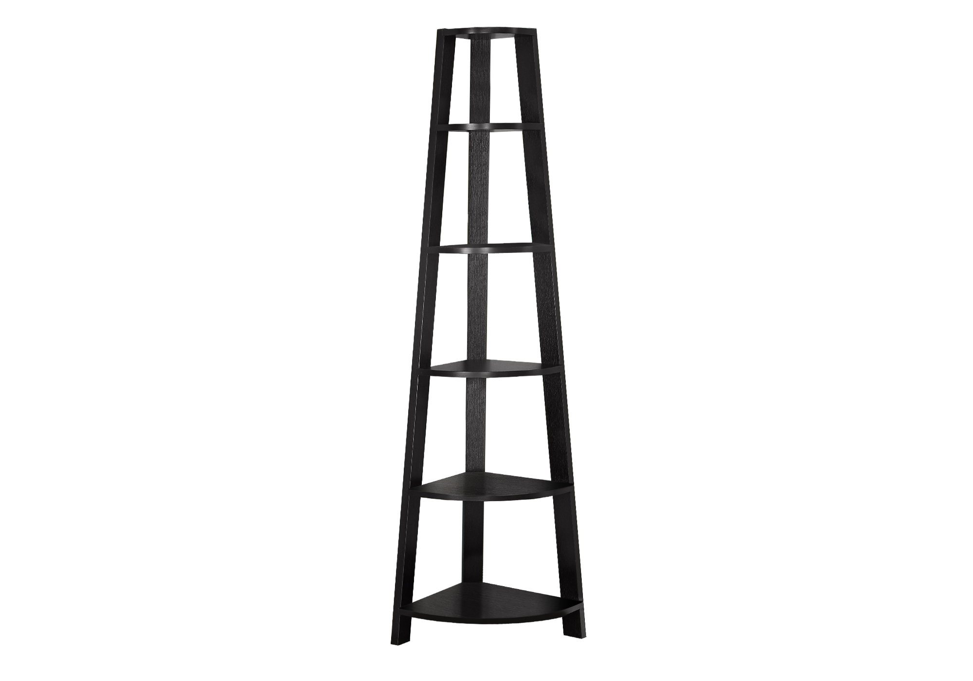 BOOKCASE - 72"H  / CAPPUCCINO CORNER ACCENT ETAGERE