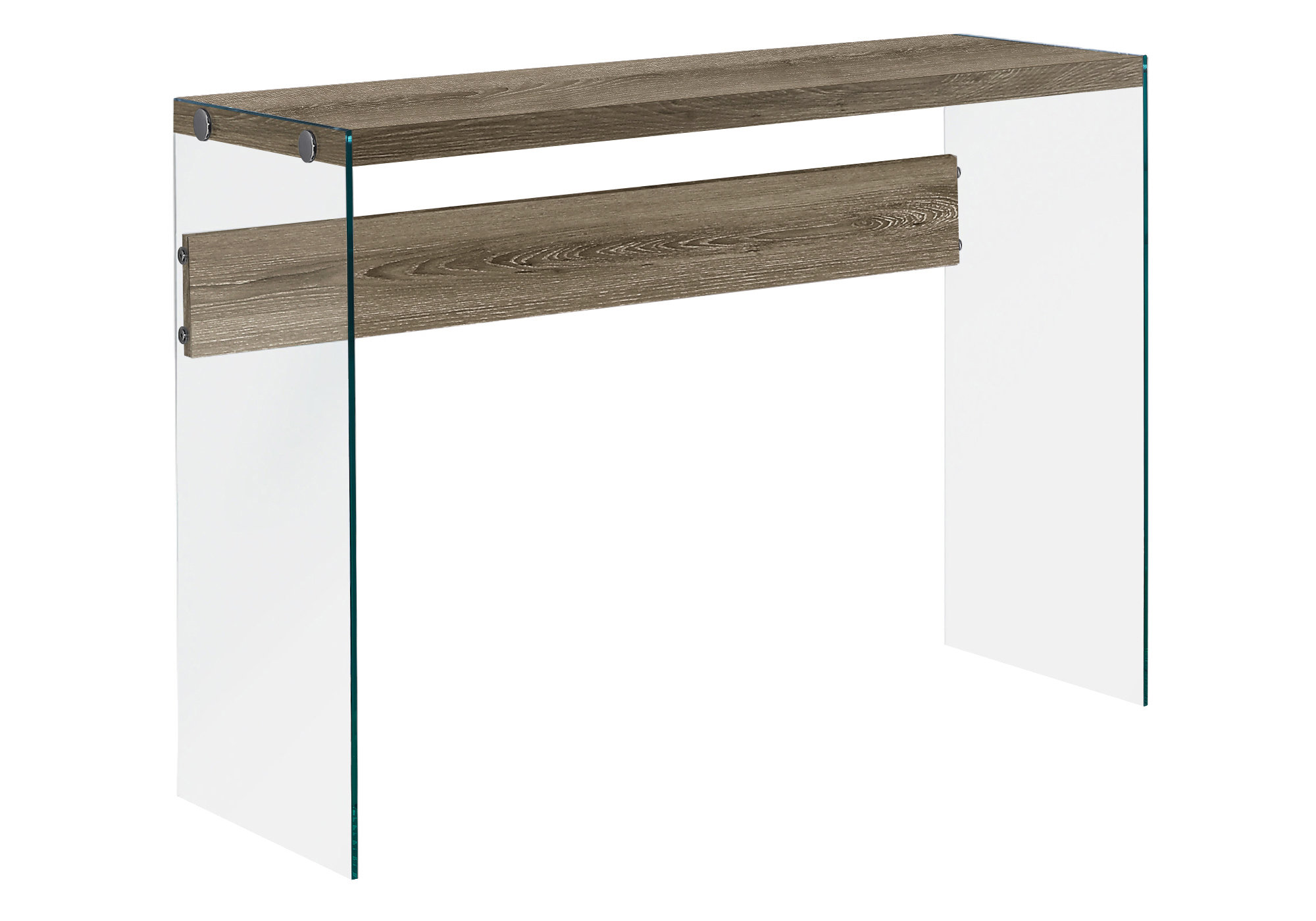 ACCENT TABLE - 44"L / DARK TAUPE / TEMPERED GLASS