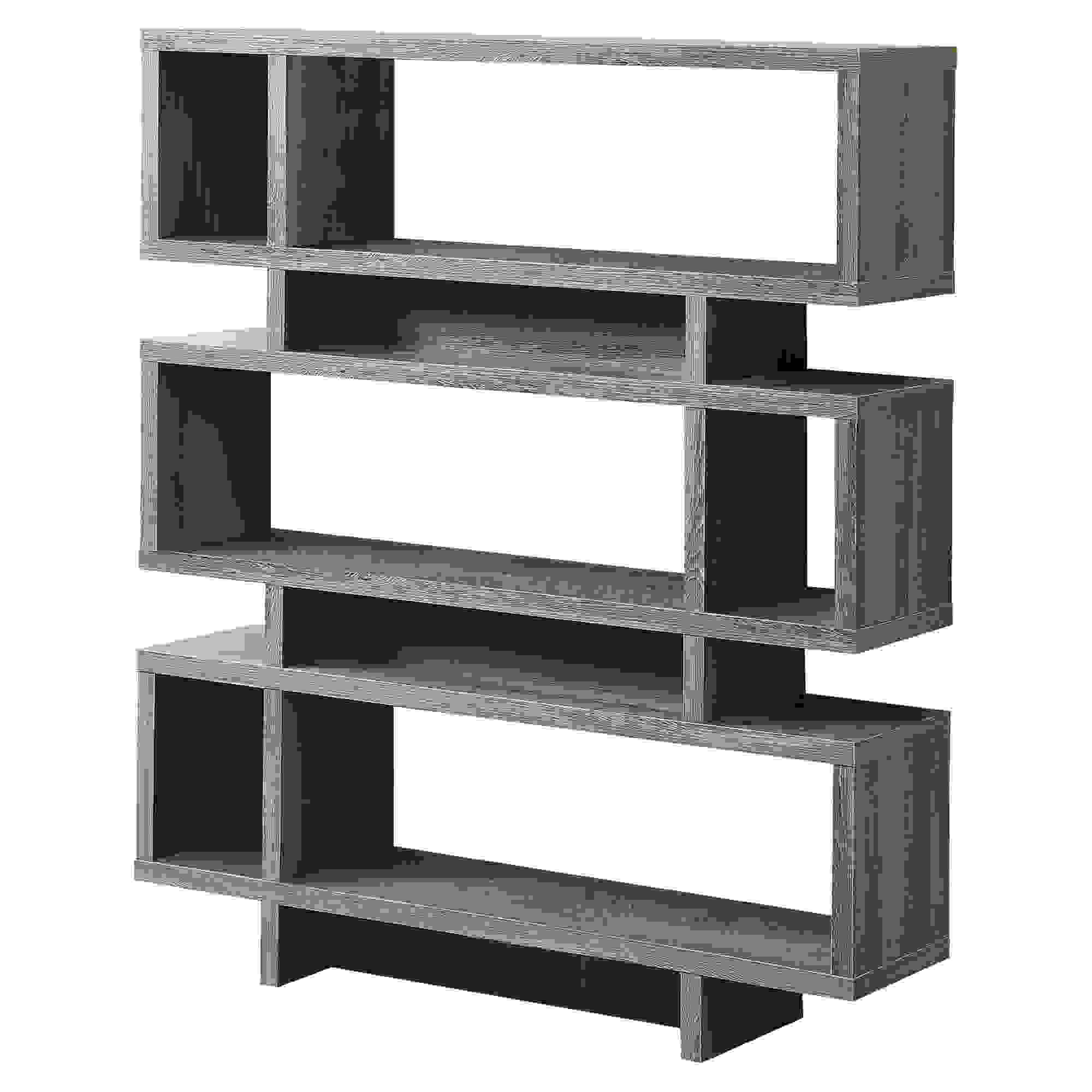 BOOKCASE - 55"H / DARK TAUPE MODERN STYLE